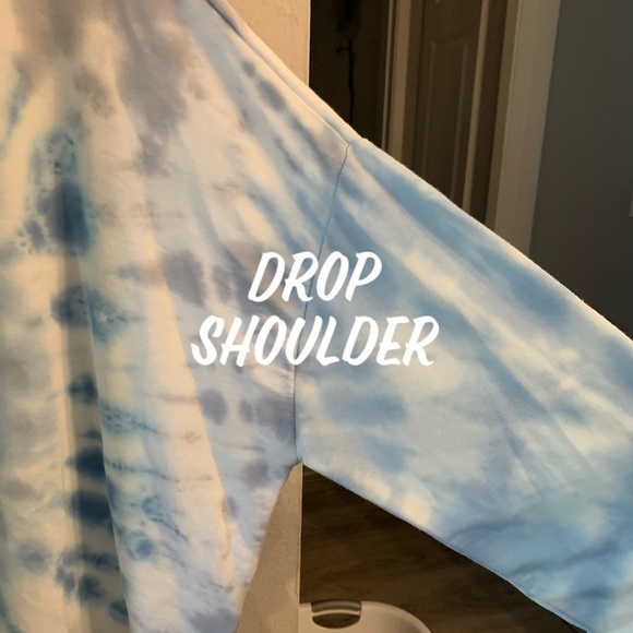 Ivory/blue & Grey Spiral Tie Dye Sweatshirt - Picture 12 of 16